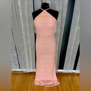 Brand new pink fringe dress
